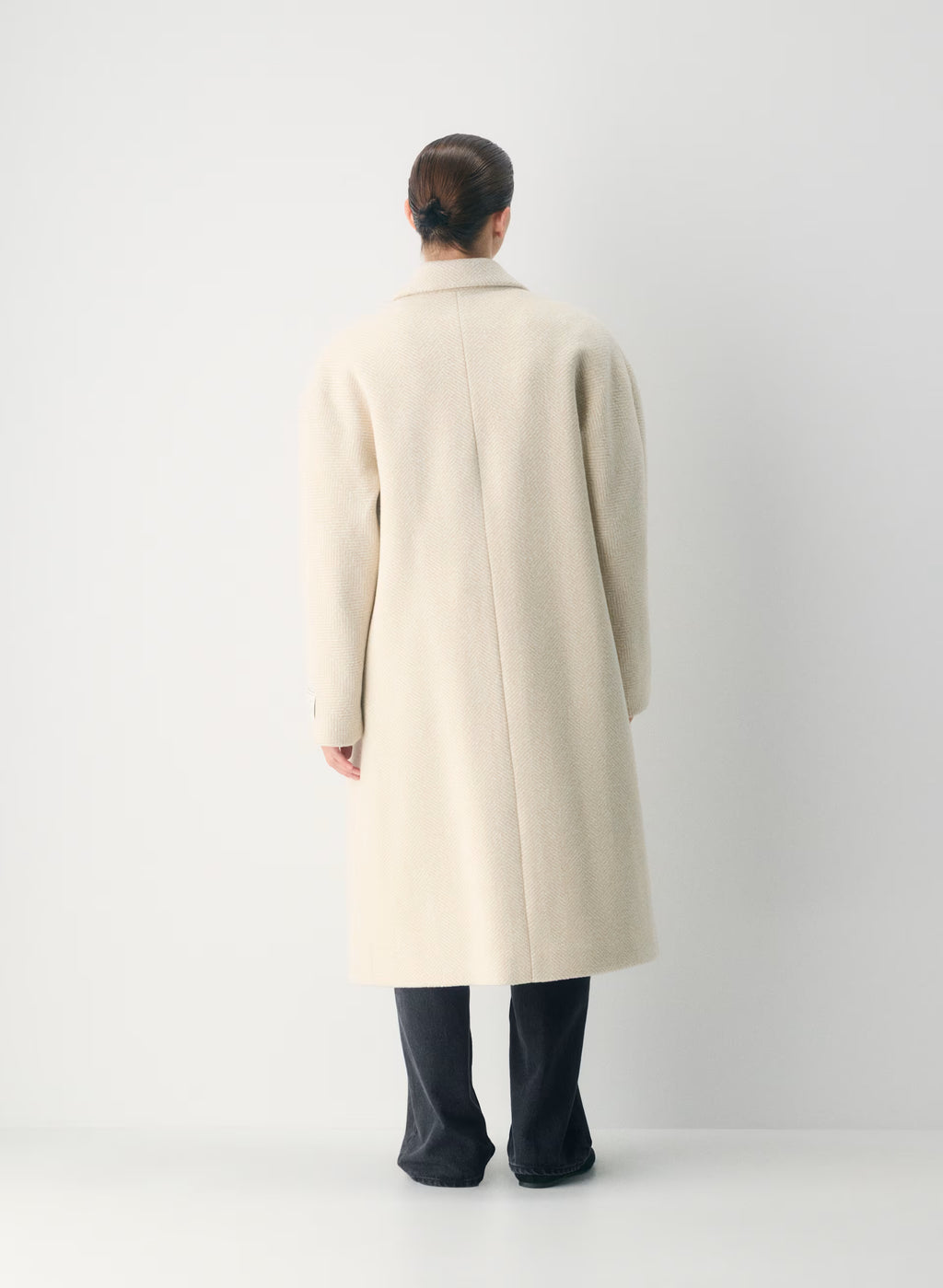 Double-Breasted Wool Cashmere Coat - Herringbone