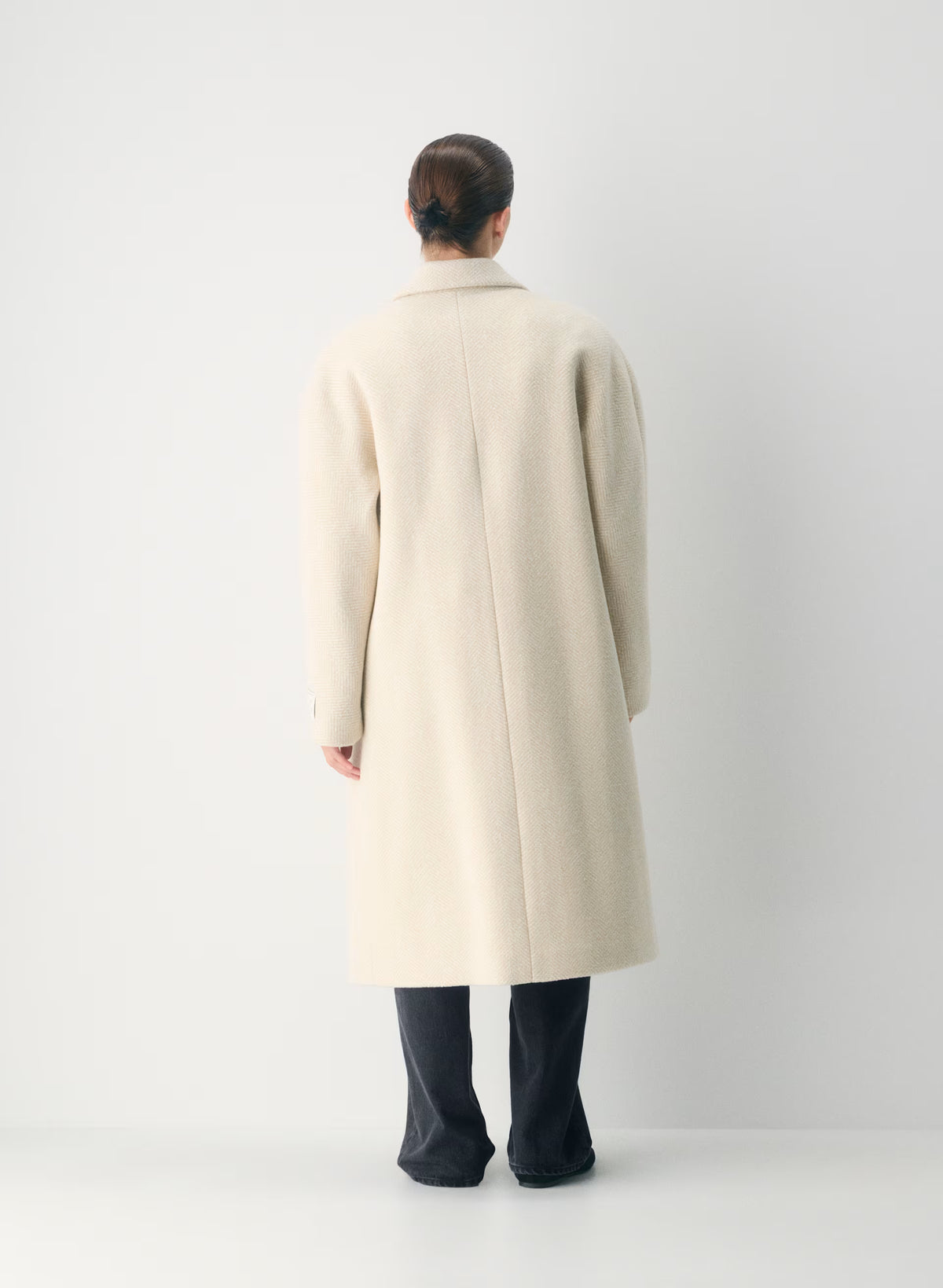 Double-Breasted Wool Cashmere Coat - Herringbone