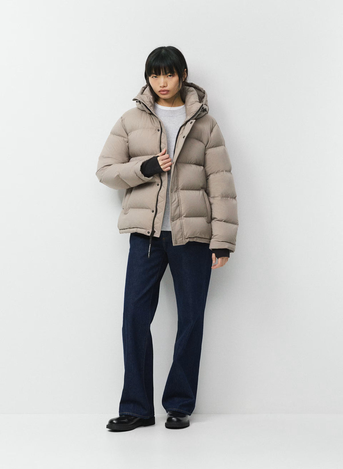 Long Down Puffer Jacket - Blue
