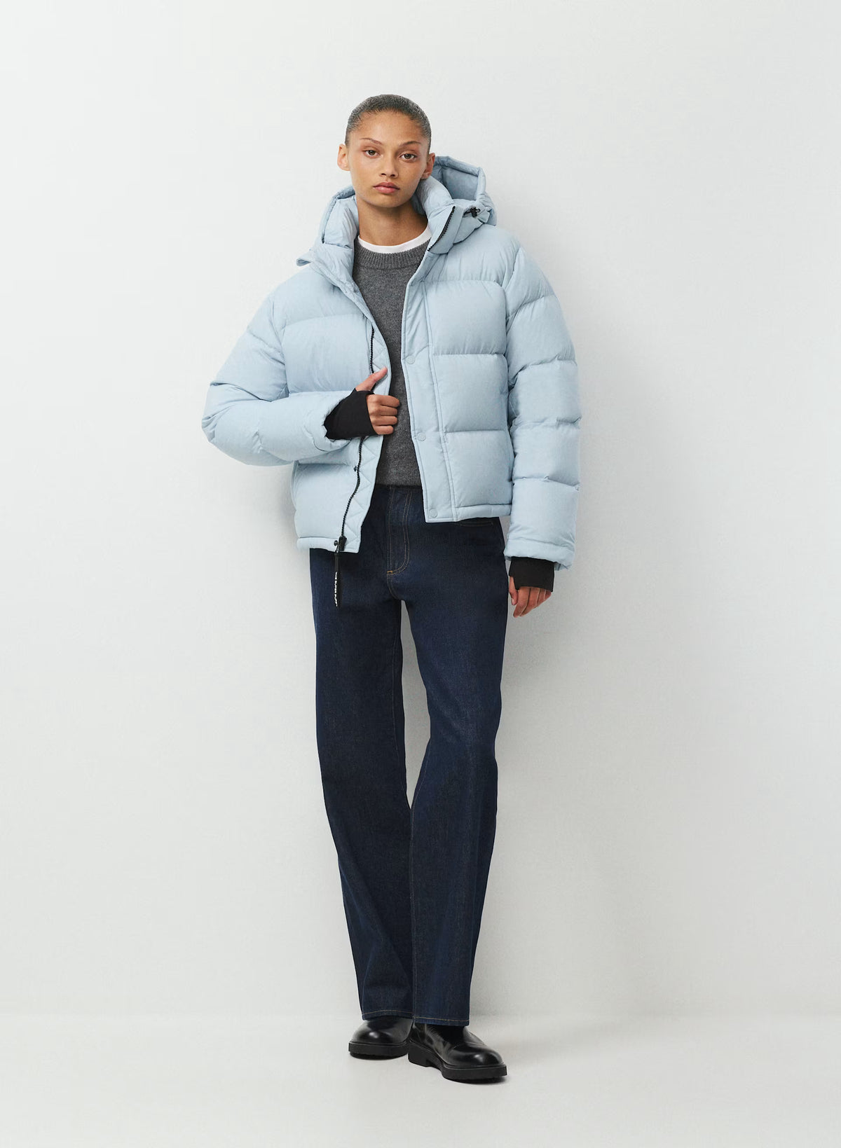Short Down Puffer Jacket - Blue