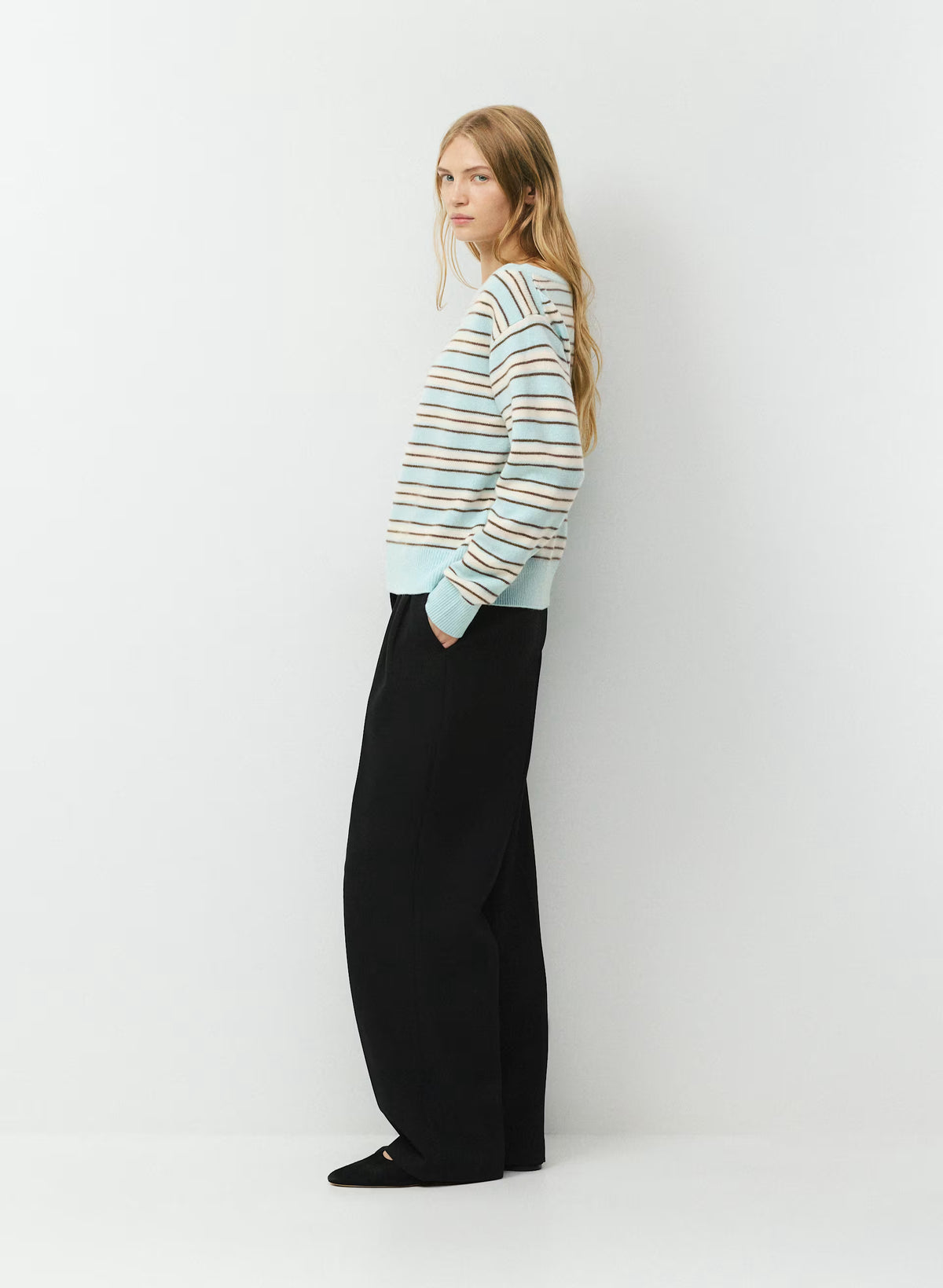 Cashmere Boatneck Sweater - Heather Gray