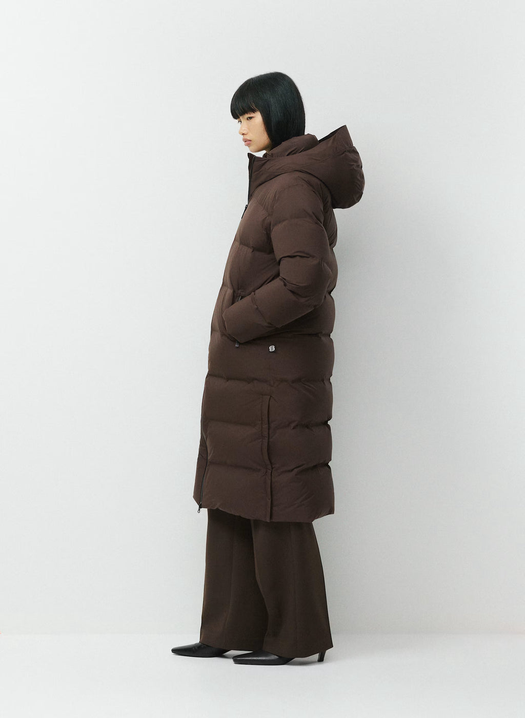 Waterproof Long Down Puffer Coat - Gray