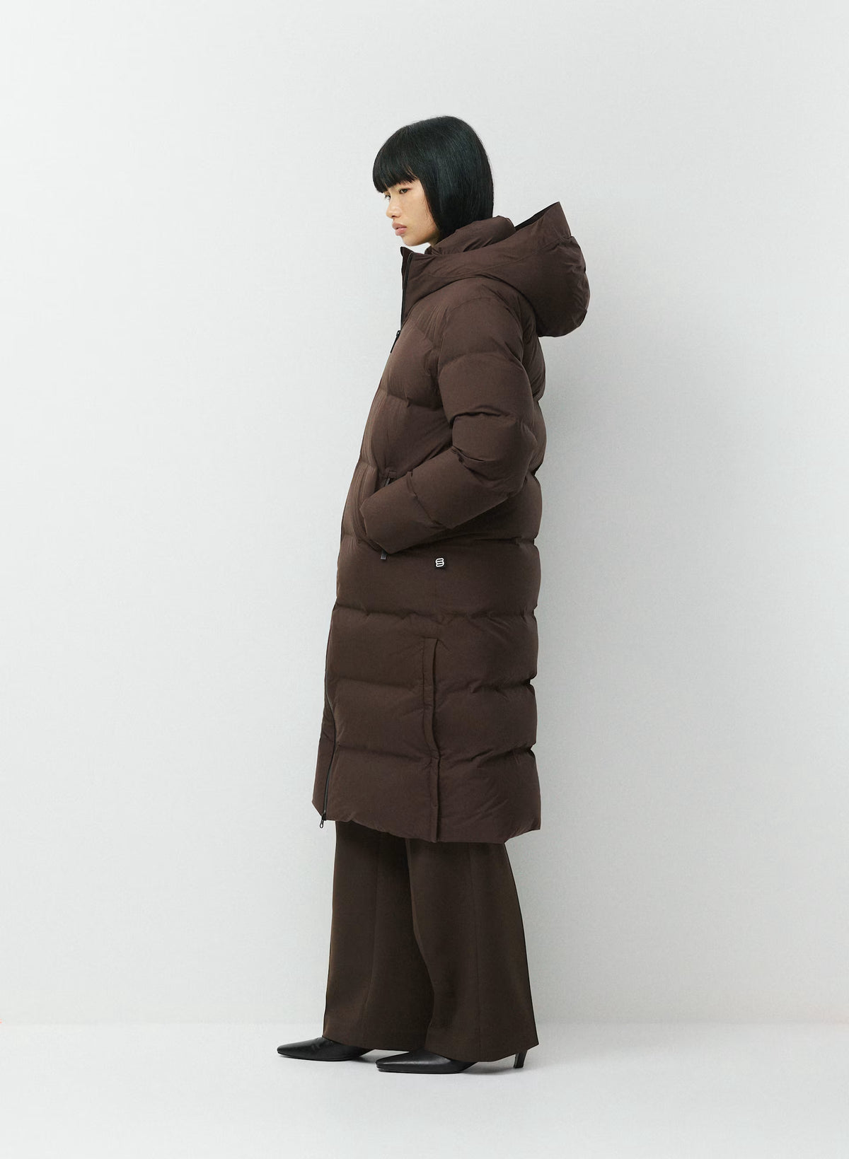 Waterproof Long Down Puffer Coat - Gray