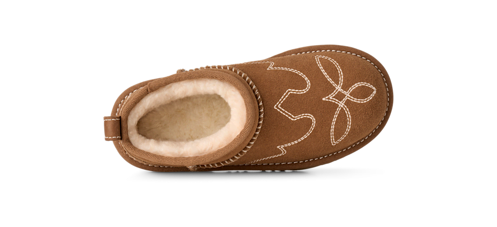 Kids' Suede Western-Inspired Short Boots - Chestnut
