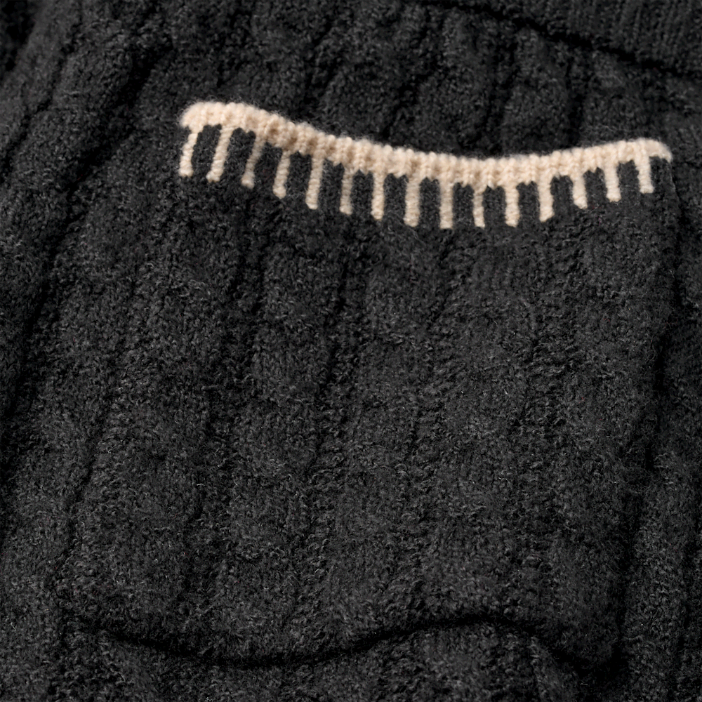 Women's Cable Knit Straight-Leg Pants - Black