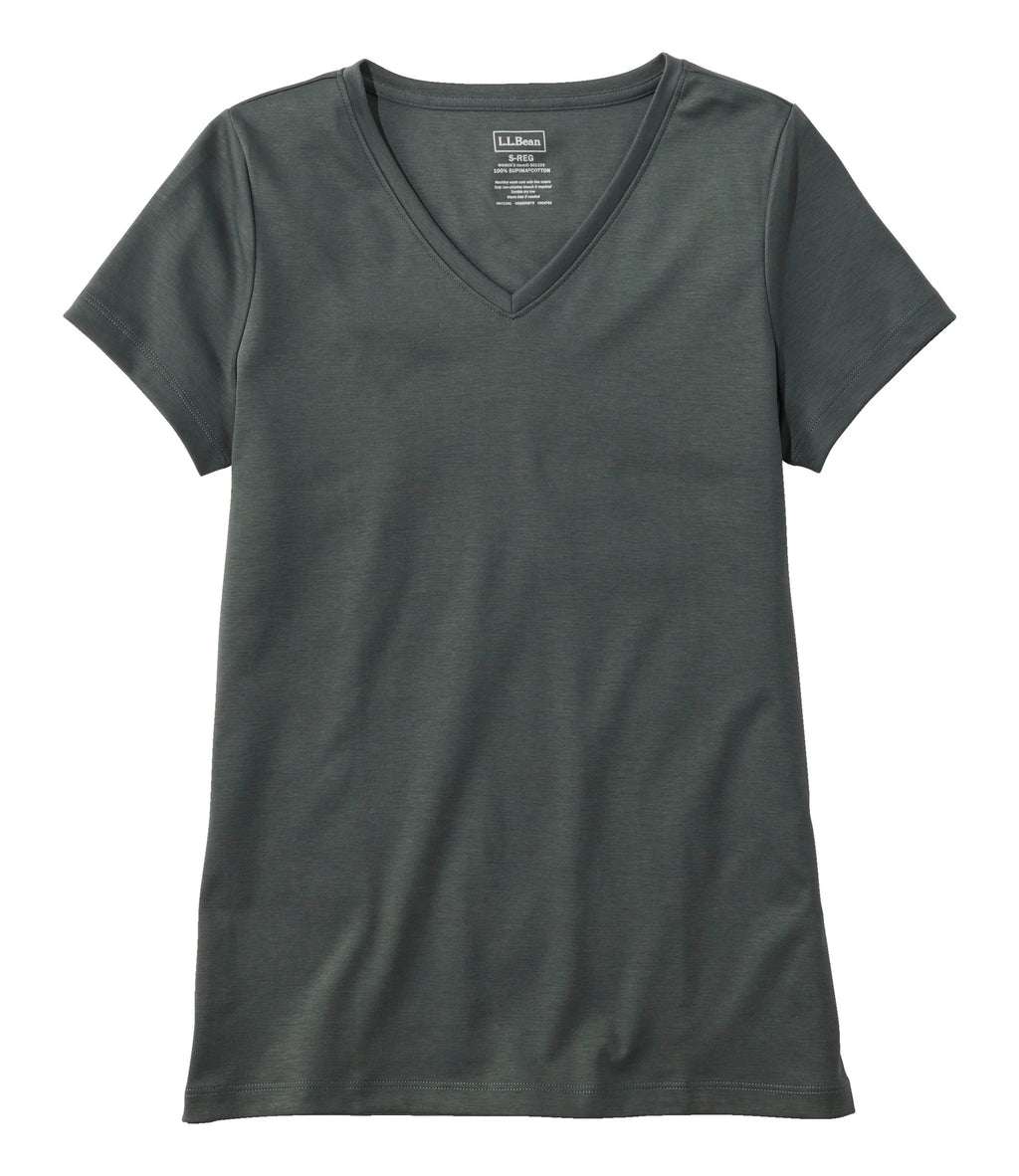 Women's Pima Cotton V-Neck T-Shirt - Black