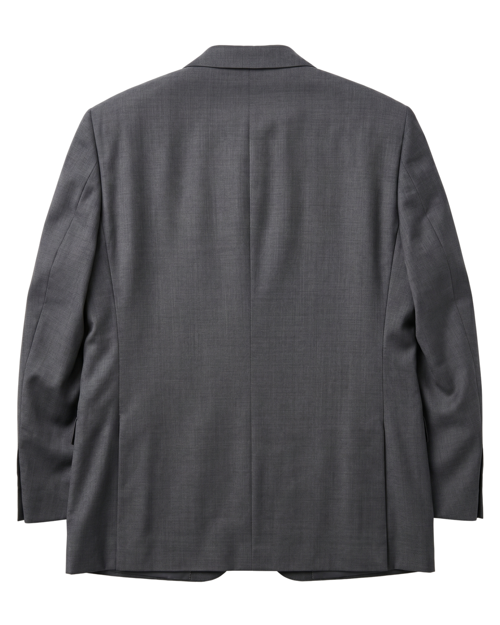 Men's Charcoal Textured Half Canvassed Classic Fit 2-Button Wool Suit