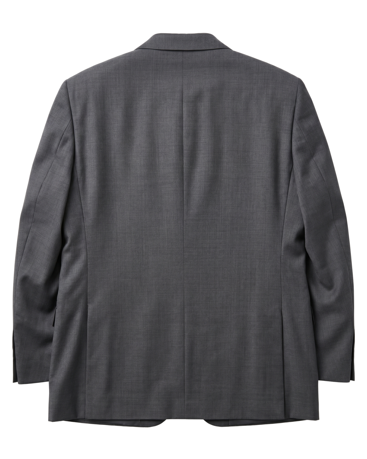 Men's Charcoal Textured Half Canvassed Classic Fit 2-Button Wool Suit