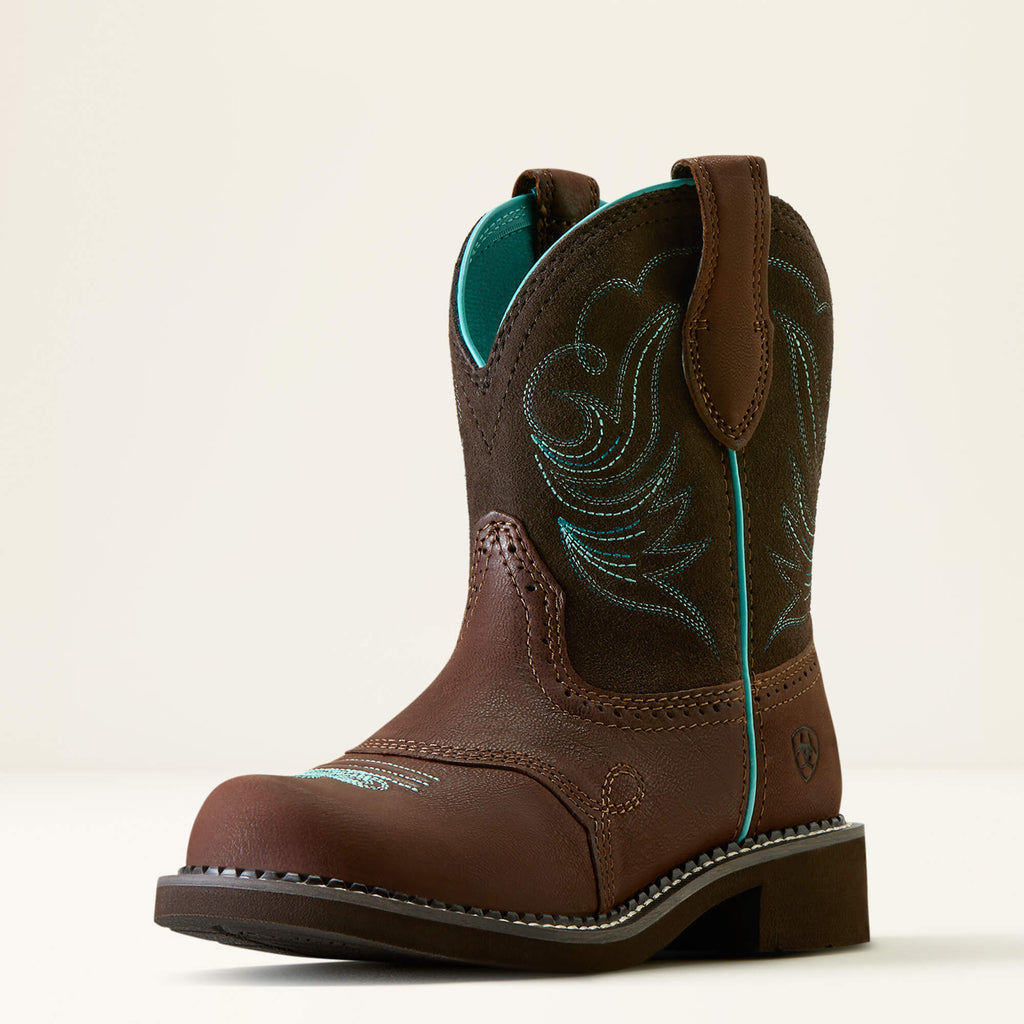 Women's Suede Western Ankle Boots - Tan