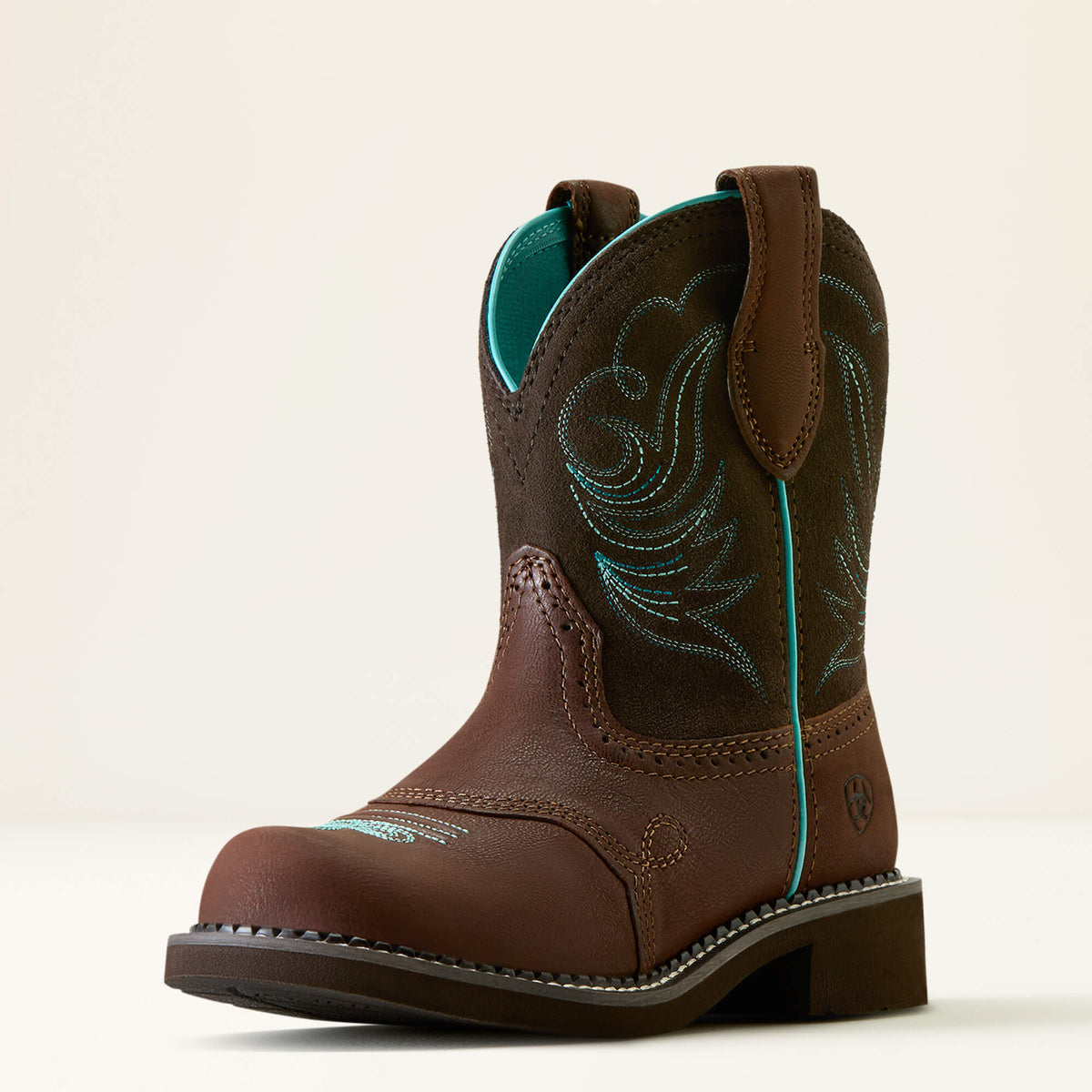 Women's Suede Western Ankle Boots - Tan