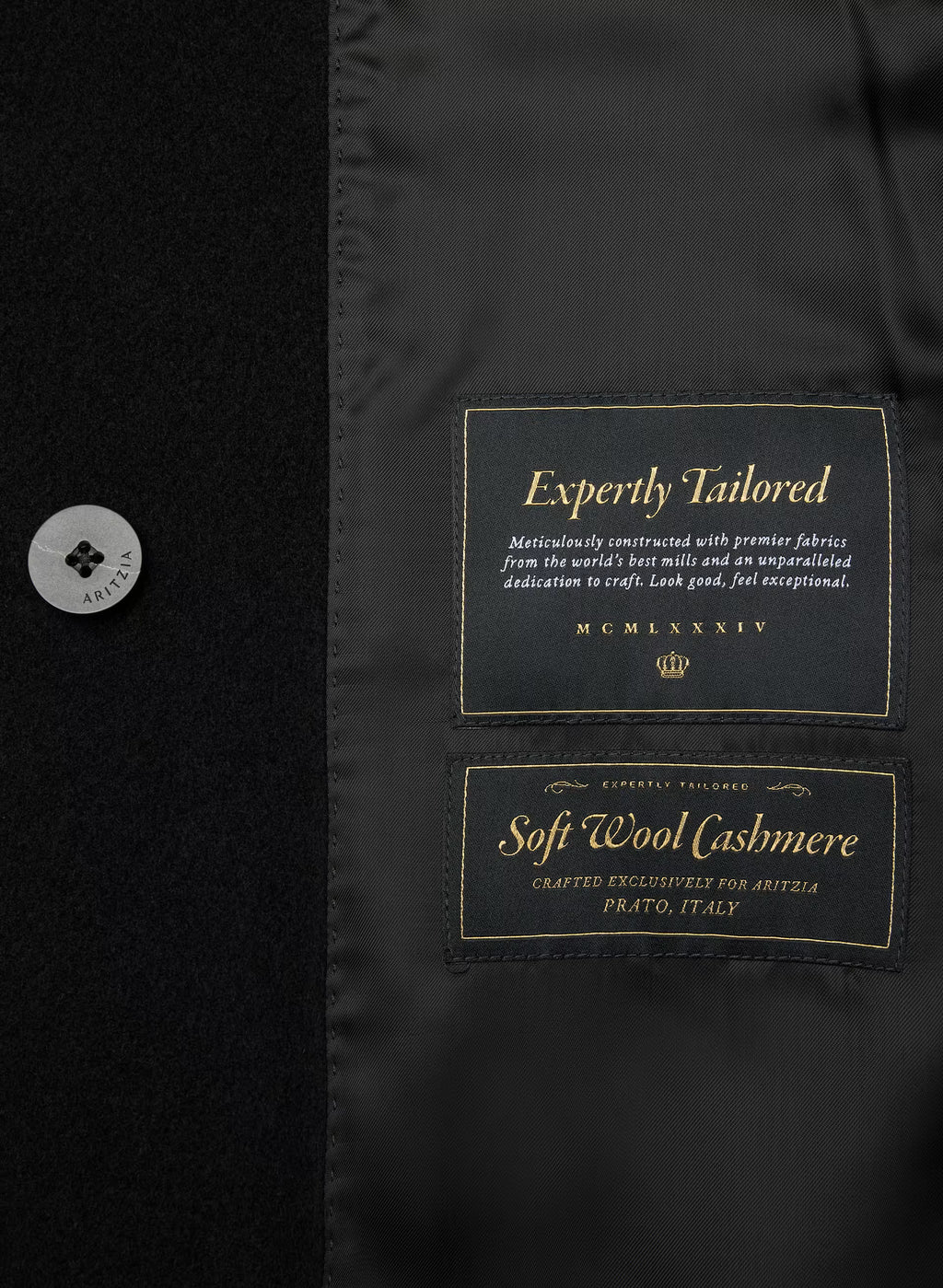Double-Breasted Wool Cashmere Coat - Herringbone