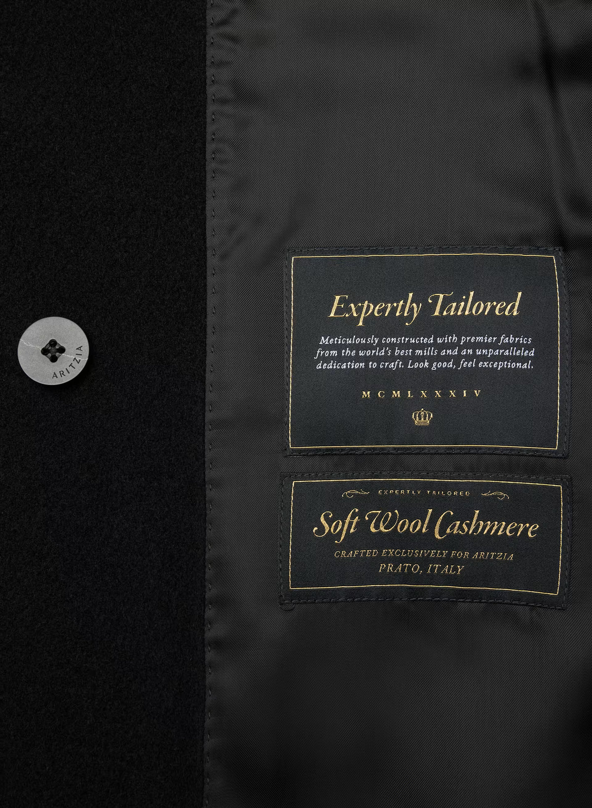 Double-Breasted Wool Cashmere Coat - Herringbone