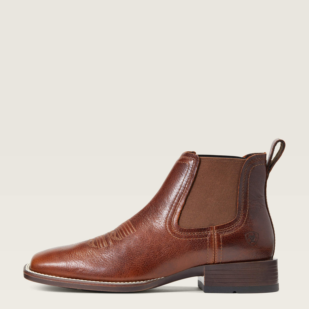Men's Suede Wide Square Toe Chelsea Boots - Navy