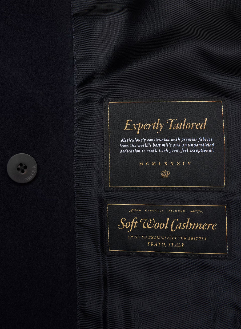 Double-Breasted Wool Cashmere Coat - Herringbone