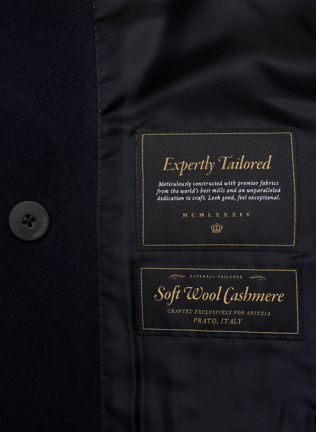 Double-Breasted Wool Cashmere Coat - Herringbone