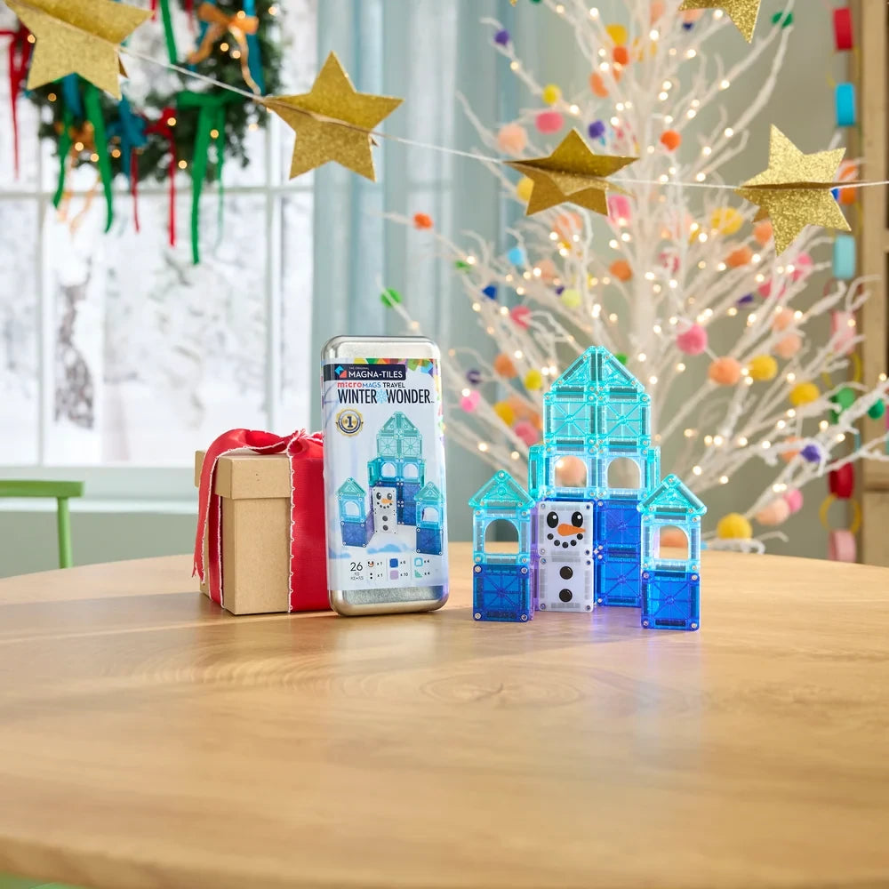 26-Piece Winter Magnetic Building Travel Set