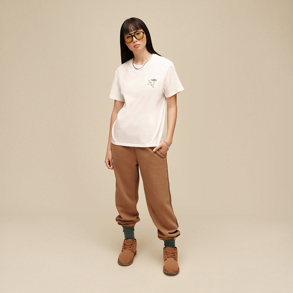 Women's Rib Knit Slouchy Crew Socks - Sand
