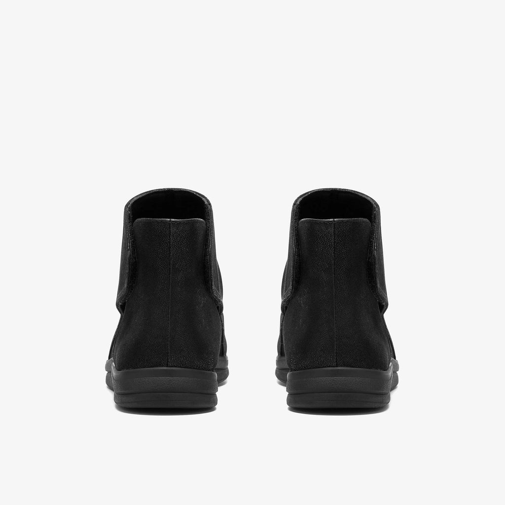Women's Textile Hook-And-Loop Ankle Boot - Black