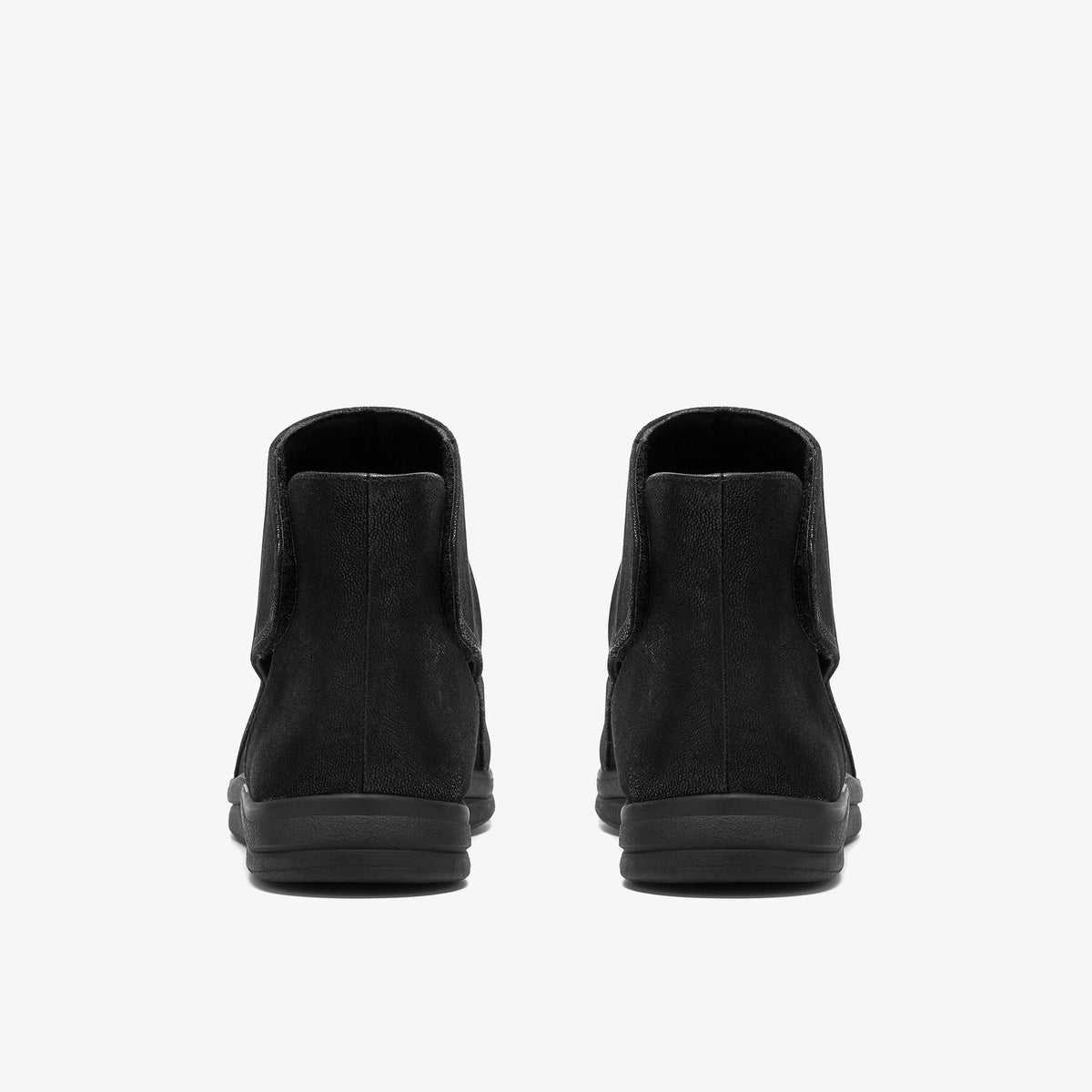 Women's Textile Hook-And-Loop Ankle Boot - Black