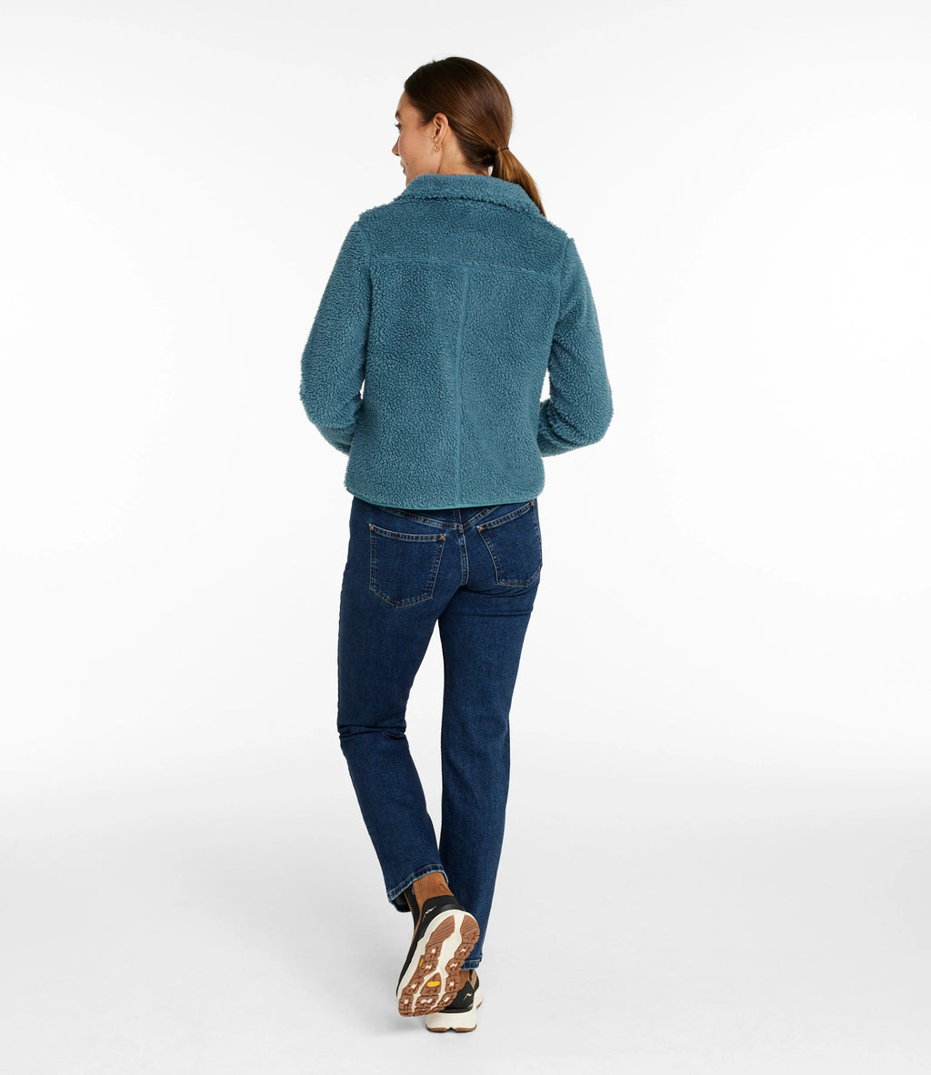 Women's Sherpa Fleece Jacket - Teal