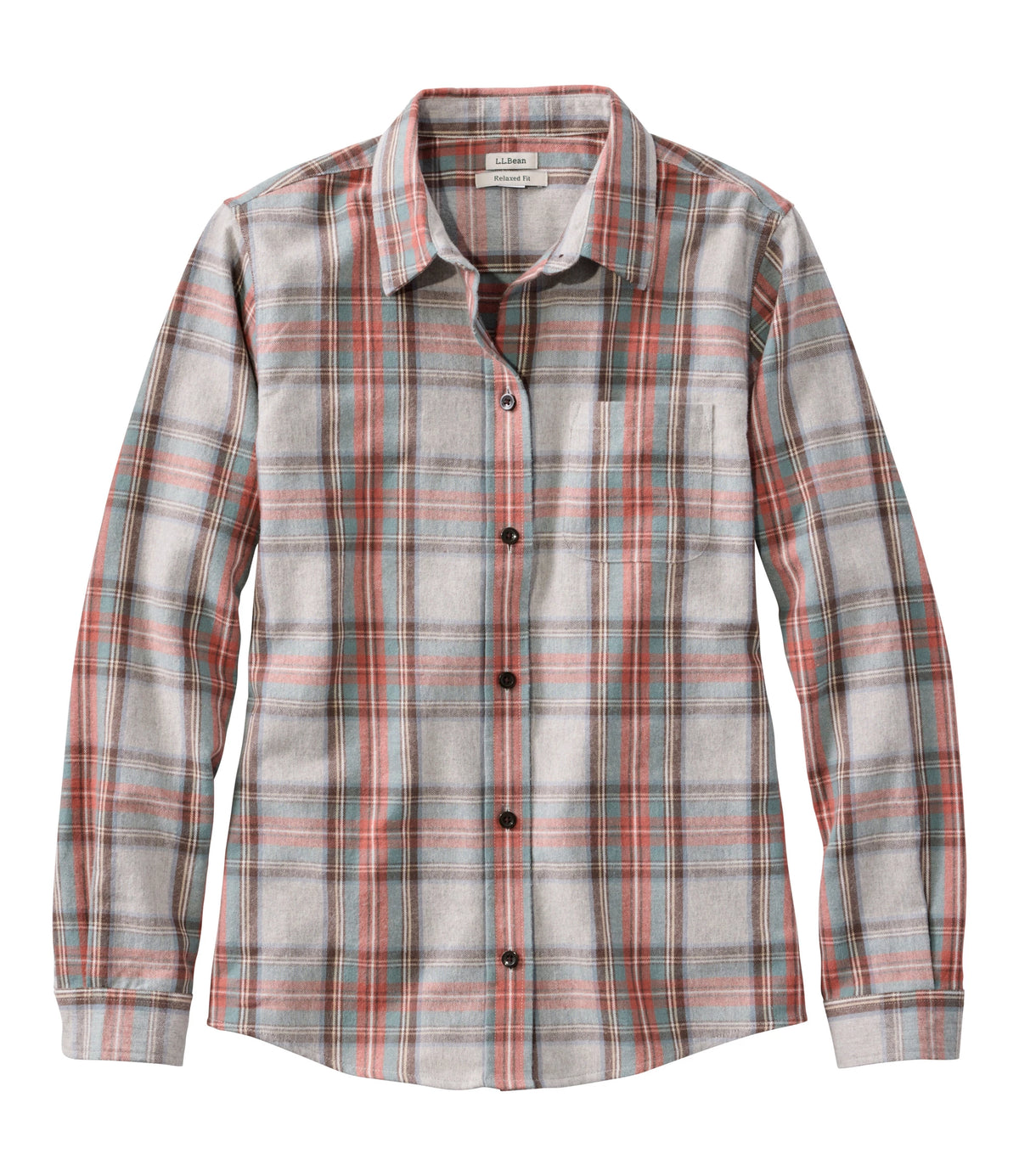 Women's Cotton Flannel Shirt - Indigo Plaid