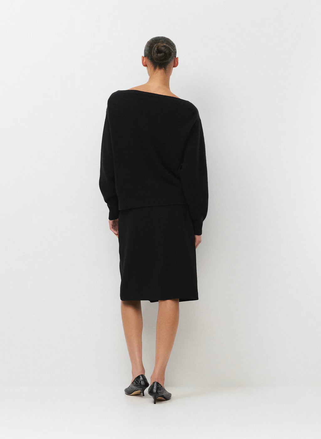 Cashmere Boatneck Sweater - Heather Gray