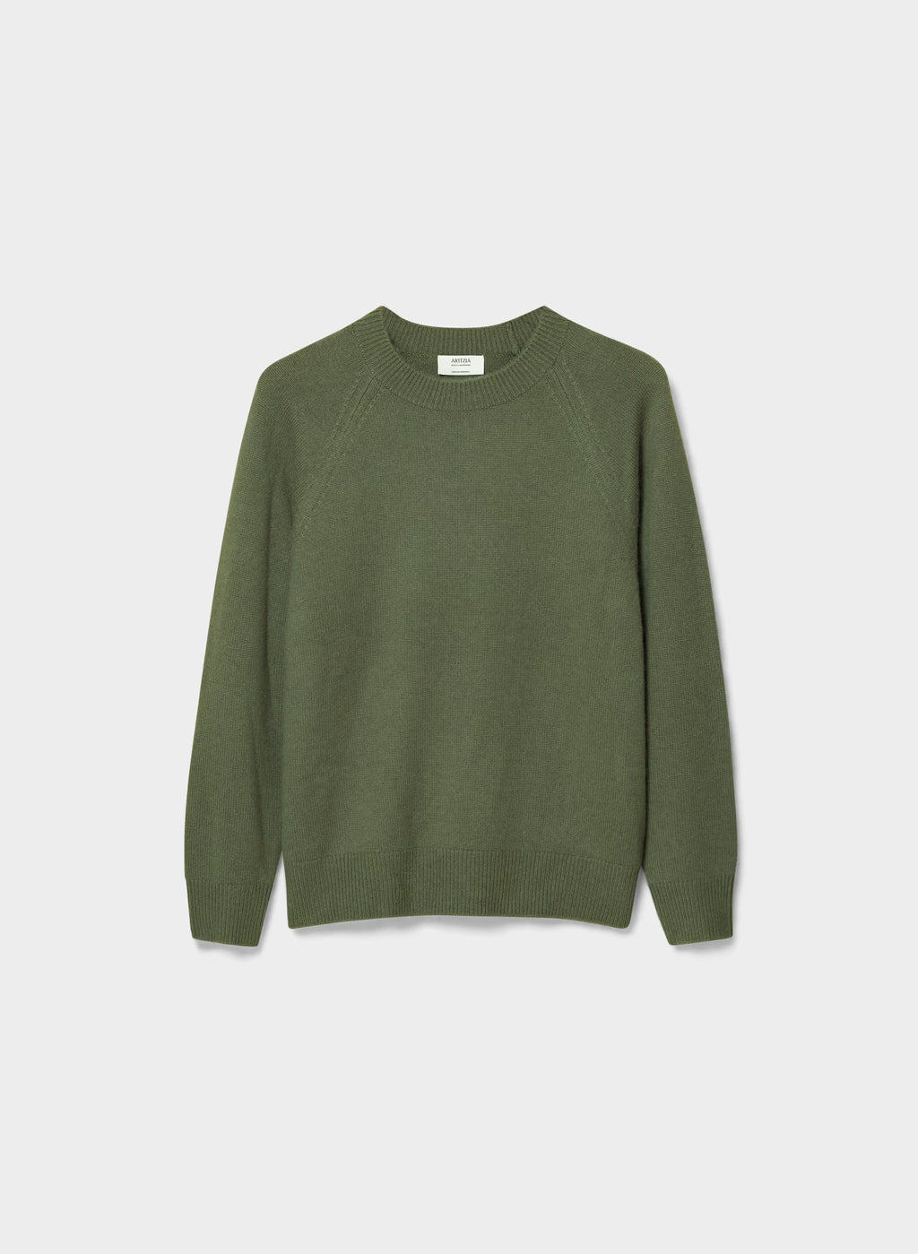 Wool Cashmere Raglan Sweater - Olive