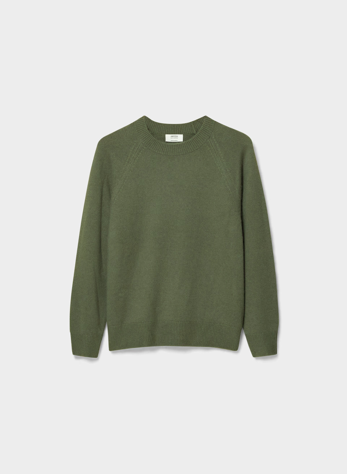 Wool Cashmere Raglan Sweater - Olive