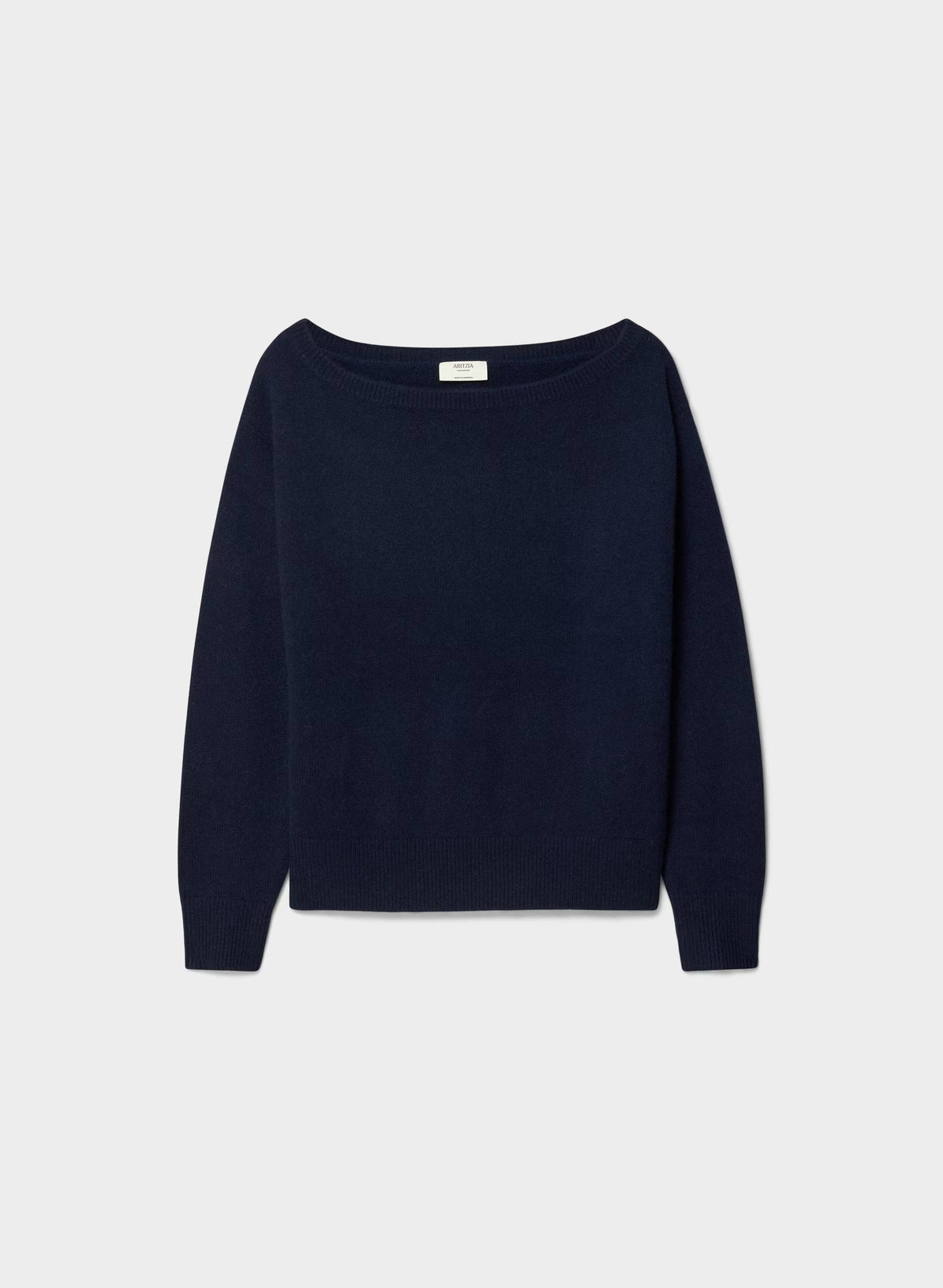Cashmere Boatneck Sweater - Heather Gray