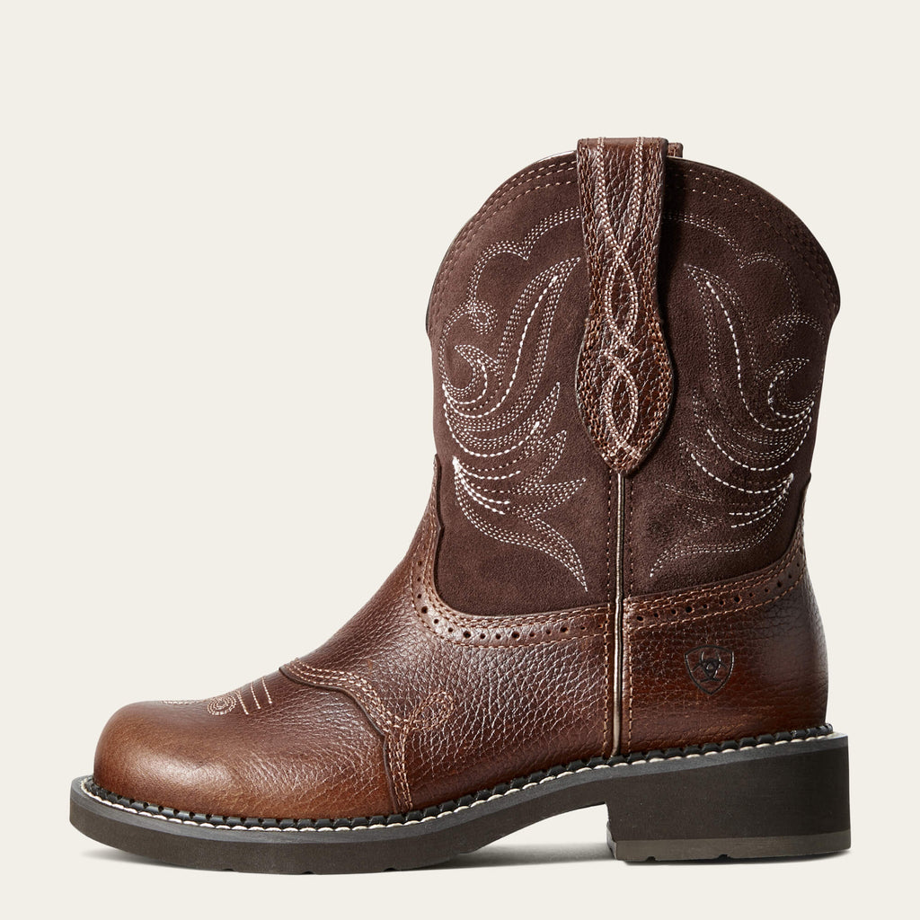 Women's Suede Western Ankle Boots - Tan