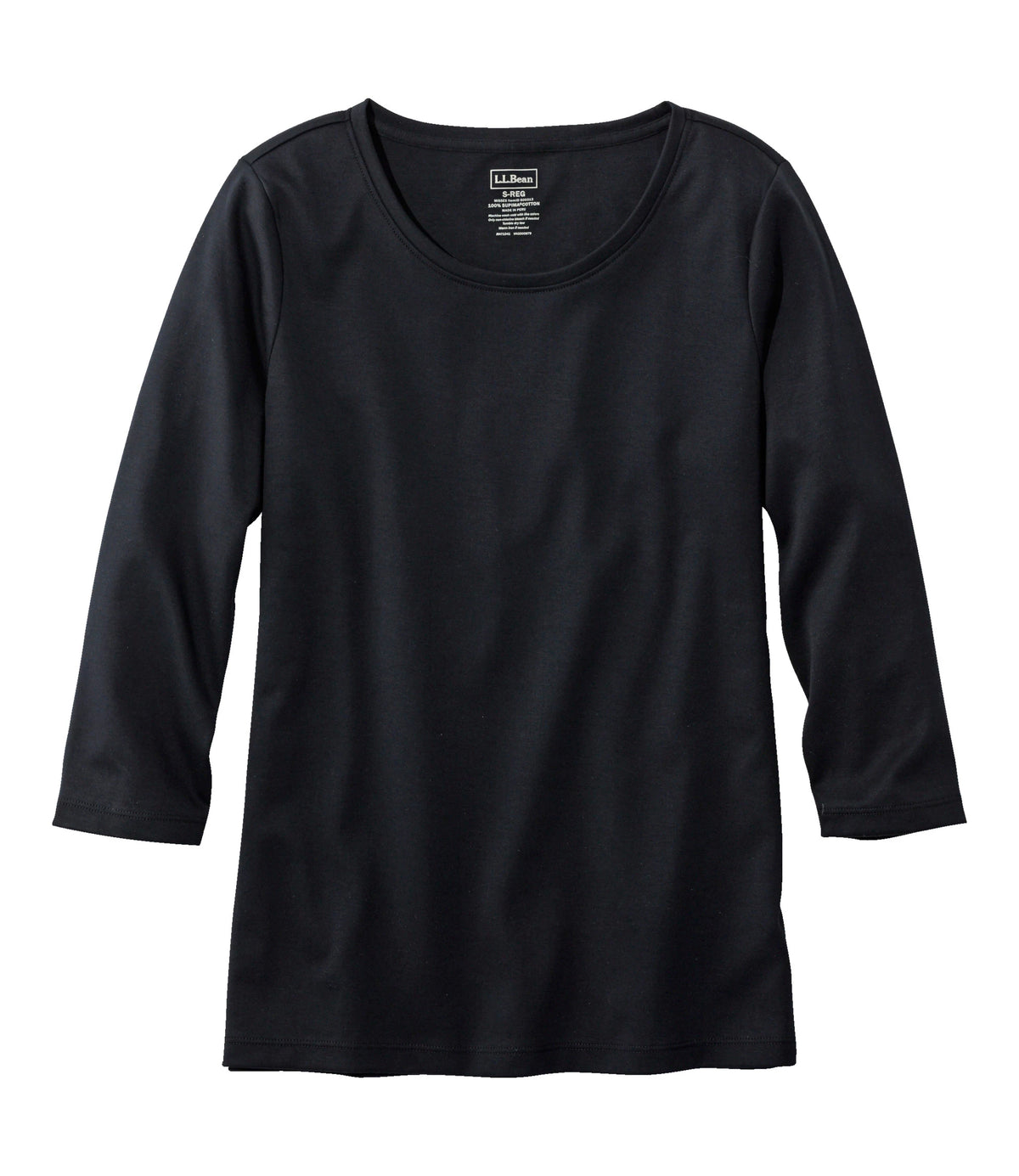 Women's Pima Cotton Jewel Neck T-Shirt - Black