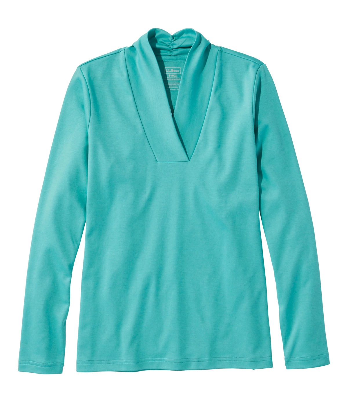 Women's Pima Cotton Shawl Collar T-Shirt - Blue