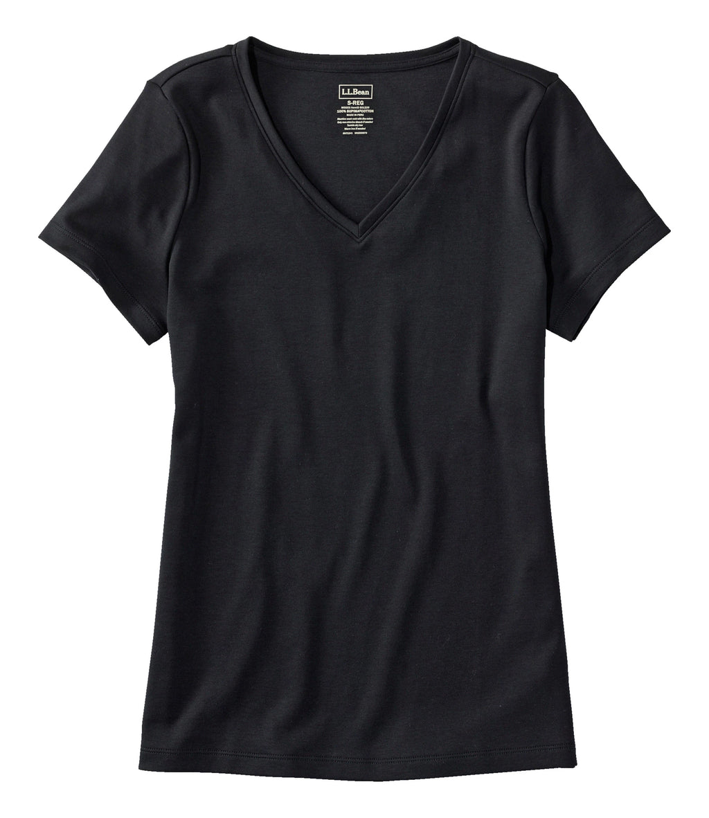 Women's Pima Cotton V-Neck T-Shirt - Black