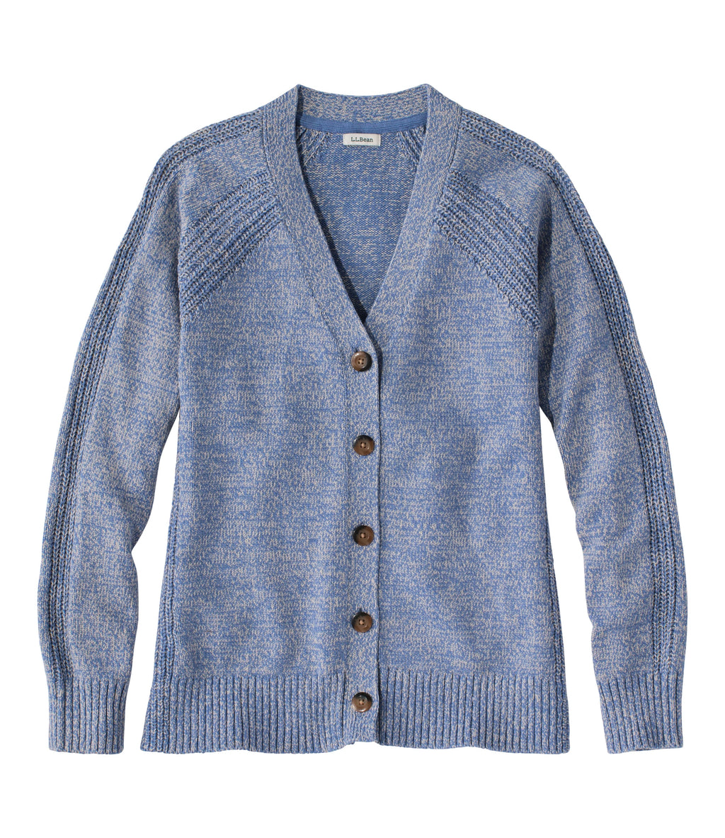 Women's Mixed Stitch V-Neck Cardigan - Navy