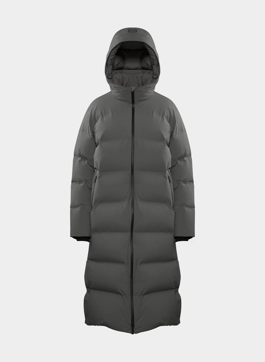 Waterproof Long Down Puffer Coat - Gray