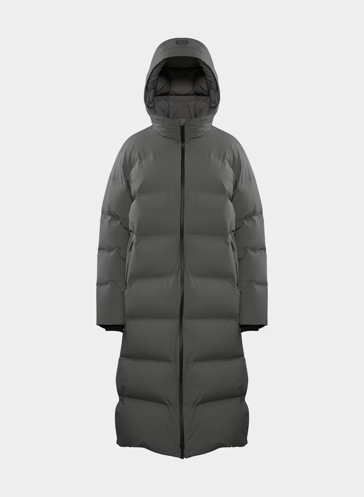 Waterproof Long Down Puffer Coat - Gray