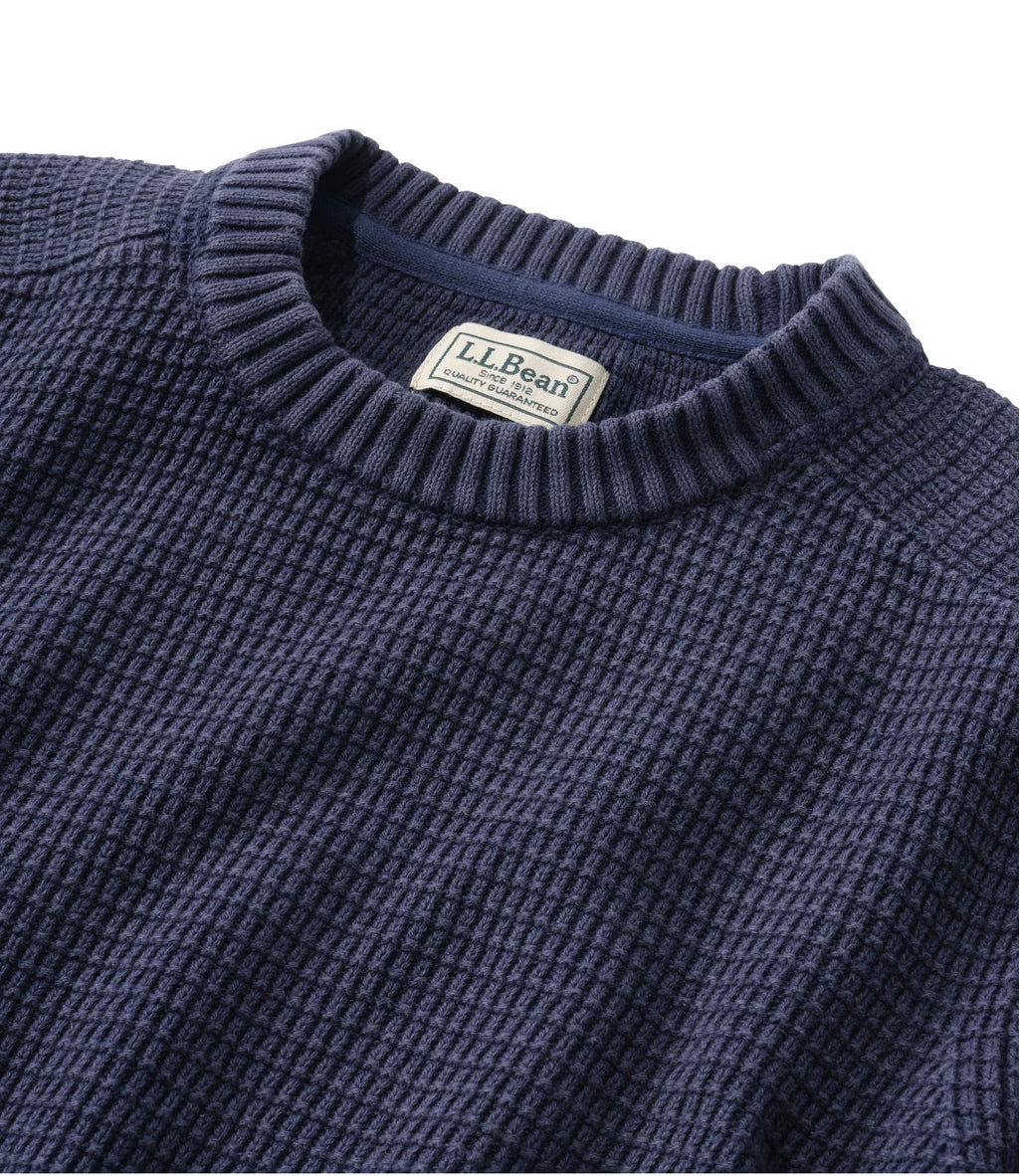 Men's Textured Cotton Crewneck Sweater - Sienna