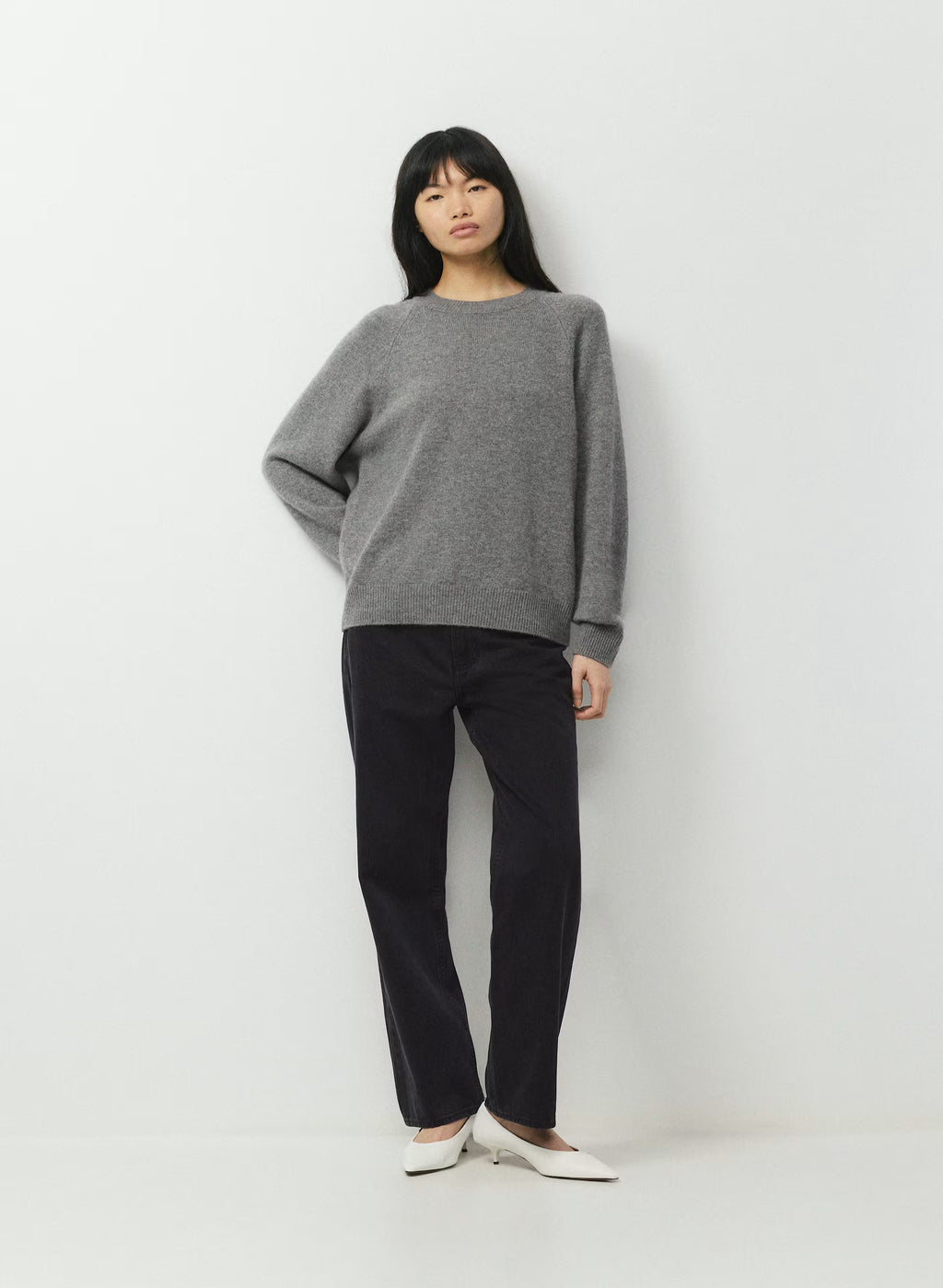 Wool Cashmere Raglan Sweater - Olive
