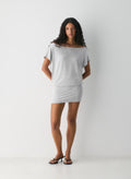 Boatneck Modal Jersey Mini Dress - Gray