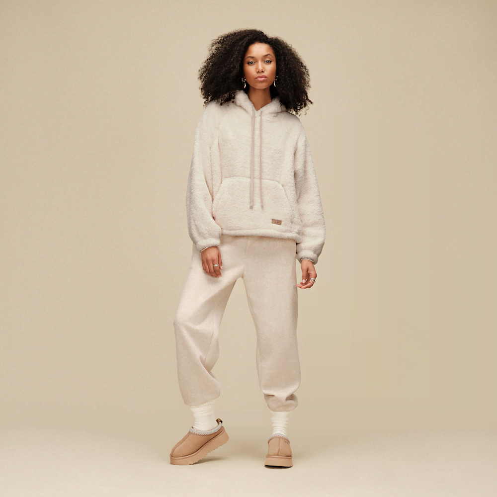Women's Oversized Fleece Hoodie - Coffee Grounds