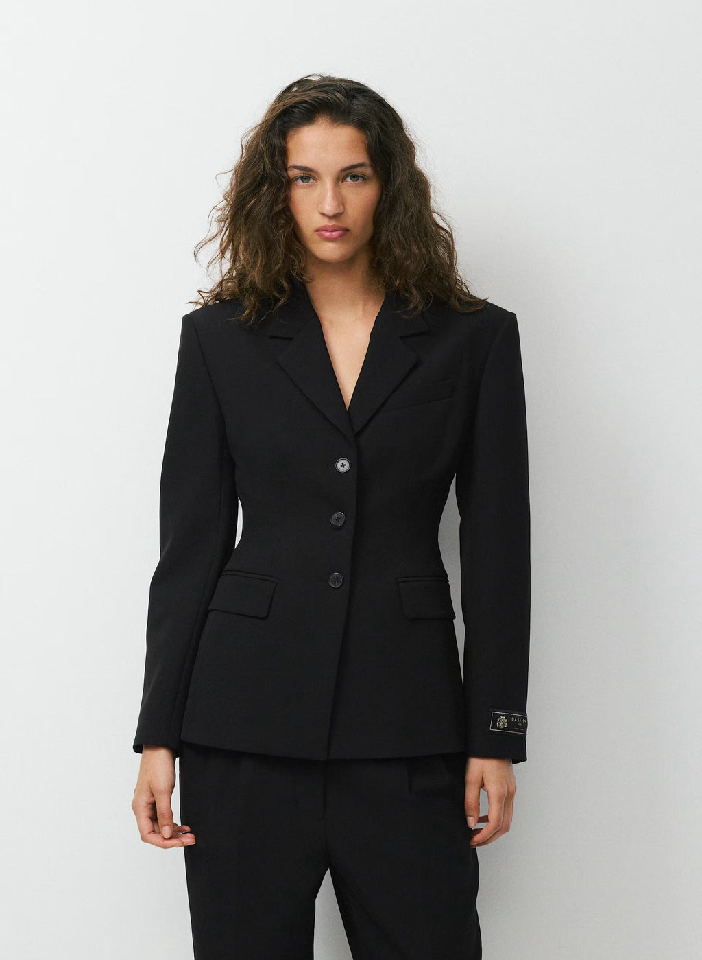Single-Breasted Stretch Blazer - Brown Check