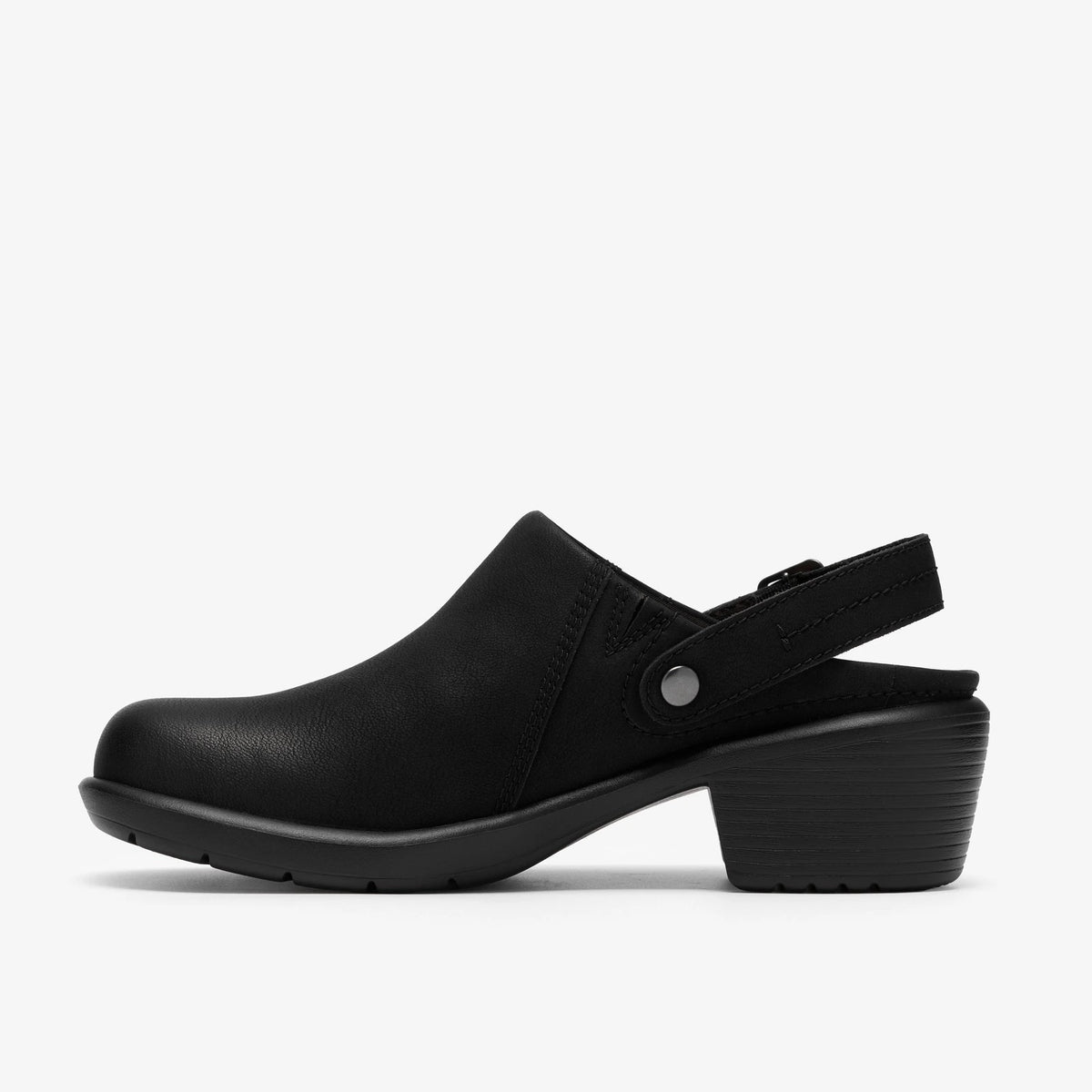 Leather Convertible Mule - Black