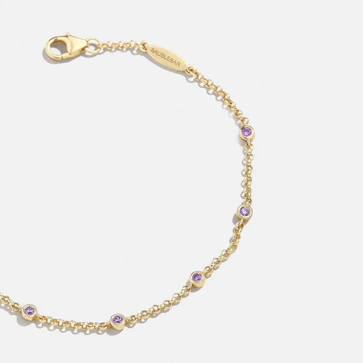 18K Gold-Plated Amethyst Crystal Bracelet