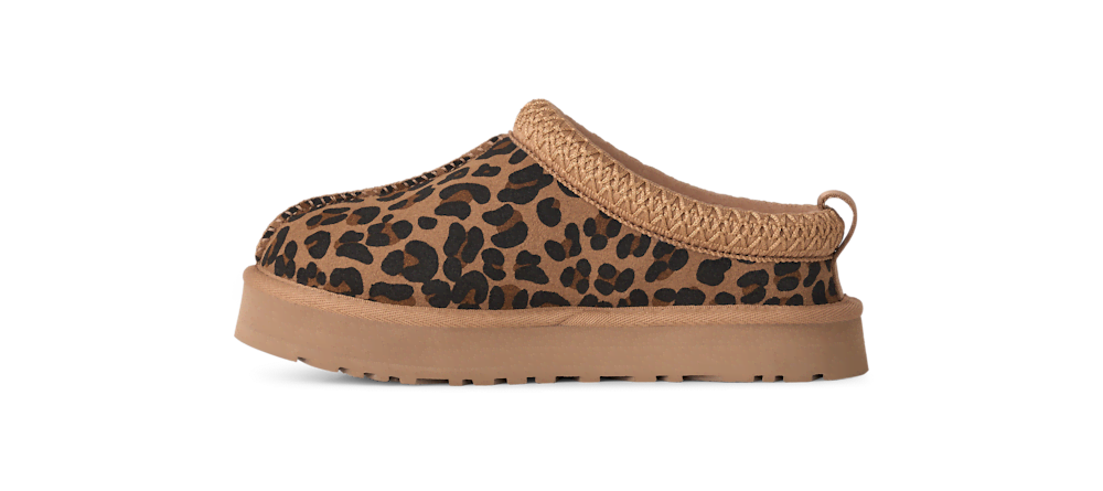 Kids' Animal Print Suede Platform Clogs