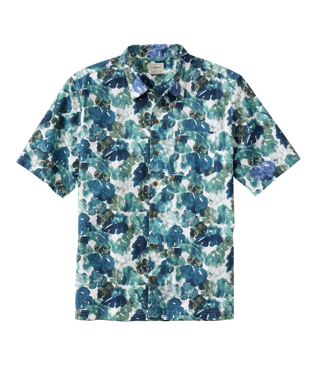 Men's Short-Sleeve Cotton Print Shirt - Brown