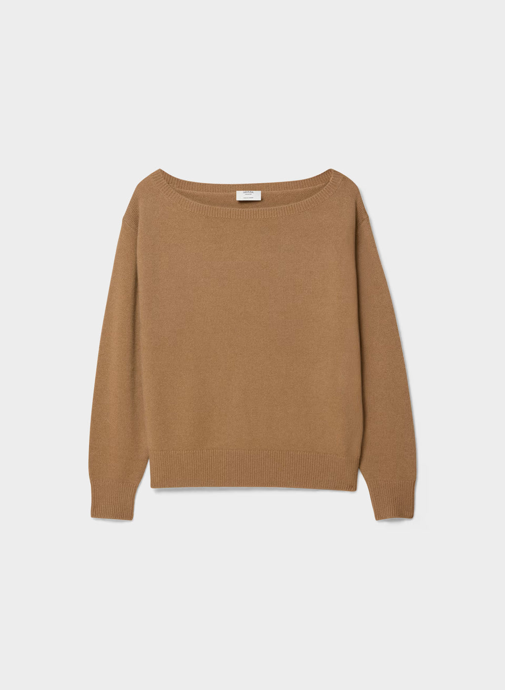 Cashmere Boatneck Sweater - Heather Gray