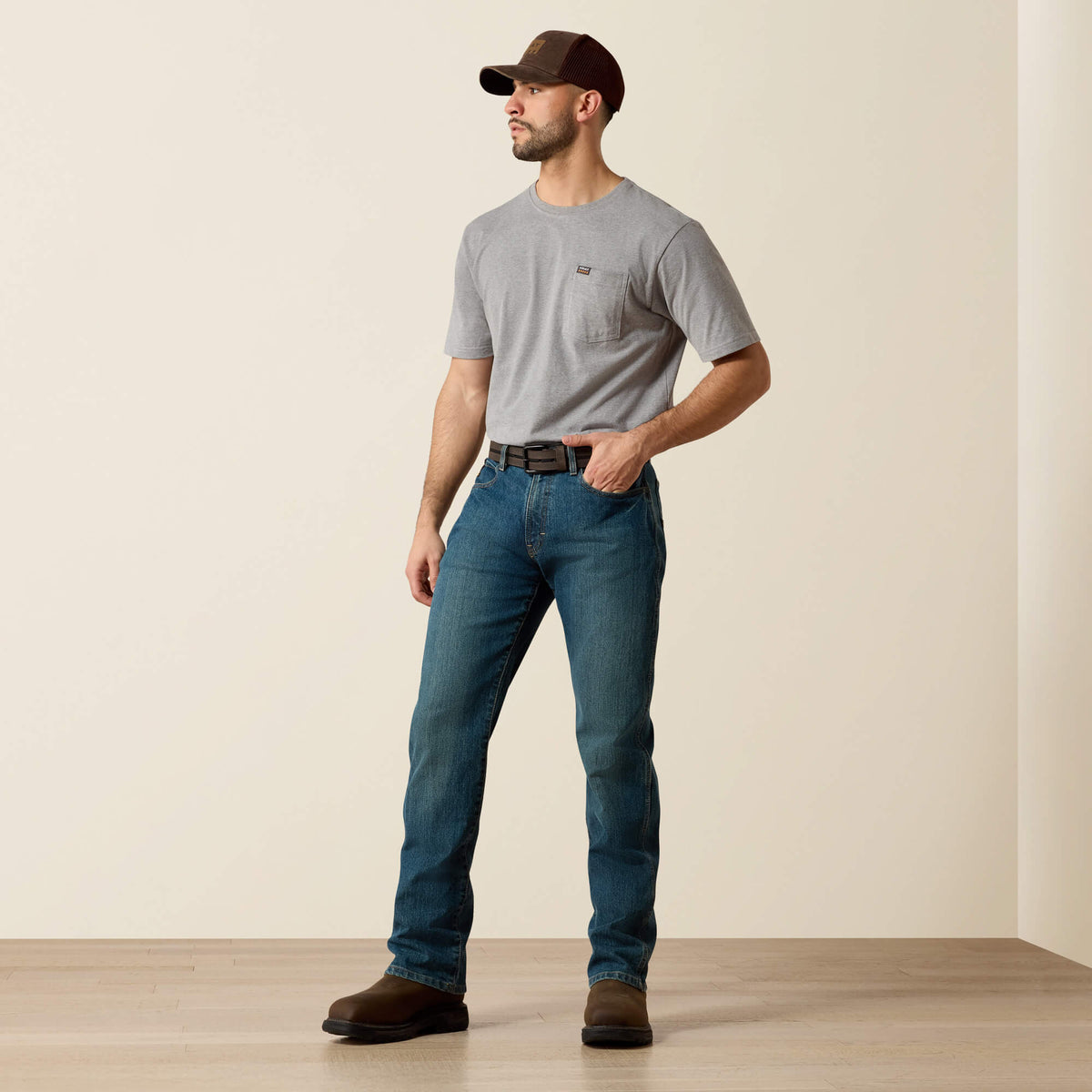 Men's Relaxed Stretch Boot Cut Work Jeans