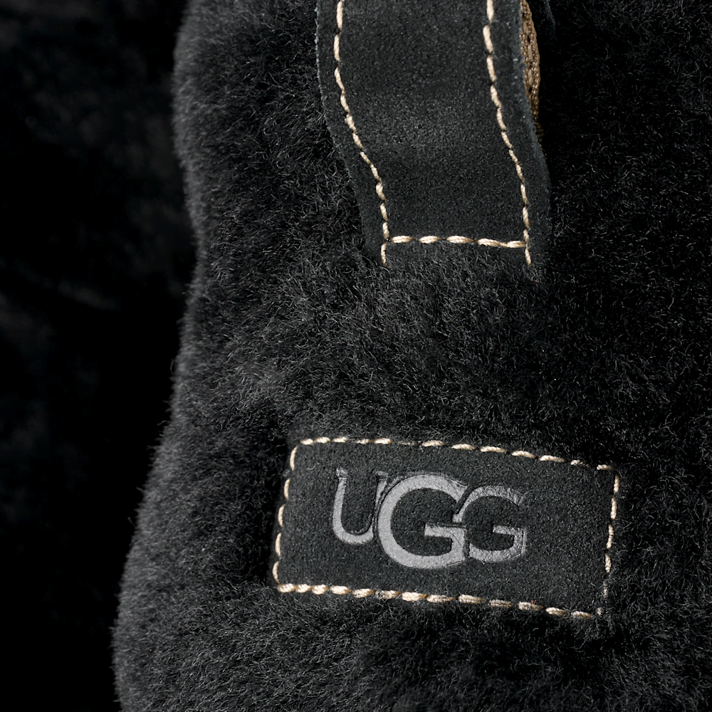Women's Fluffy Ultra-Short Sheepskin Boot - Black