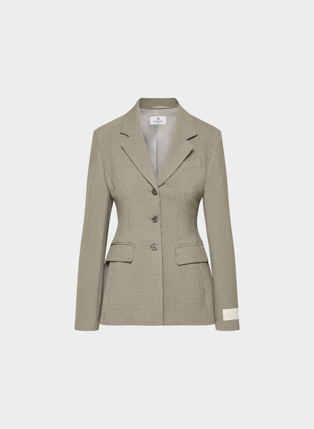 Single-Breasted Stretch Blazer - Brown Check