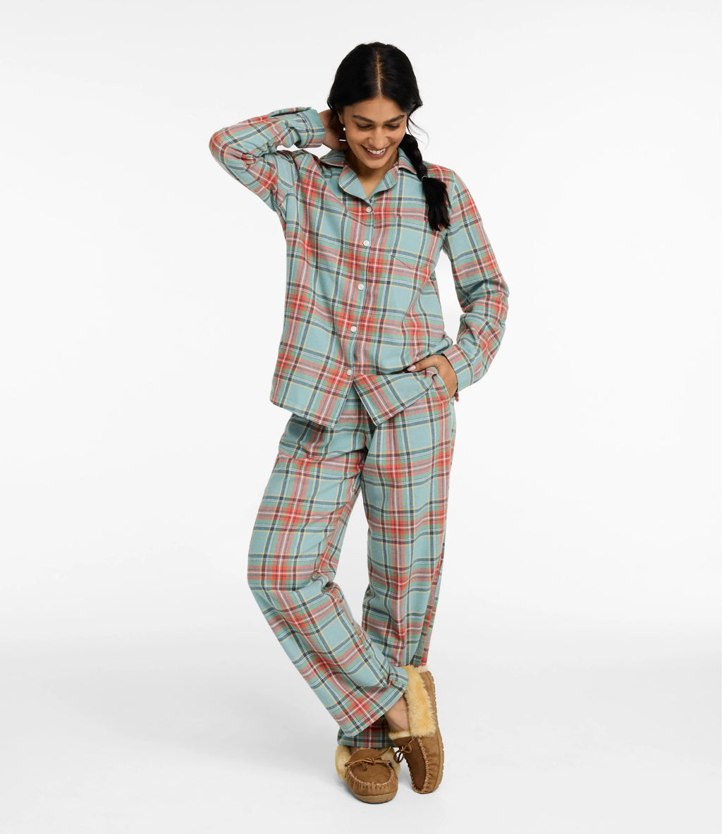 Women's Plaid Cotton Flannel Pajama Set
